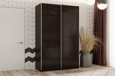 Шкаф-купе Smart 1422 2х дверный (фасады ЛДСП) профиль серебро