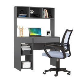 Стол компьютерный Mobi Комфорт 12.77F с серым креслом 103