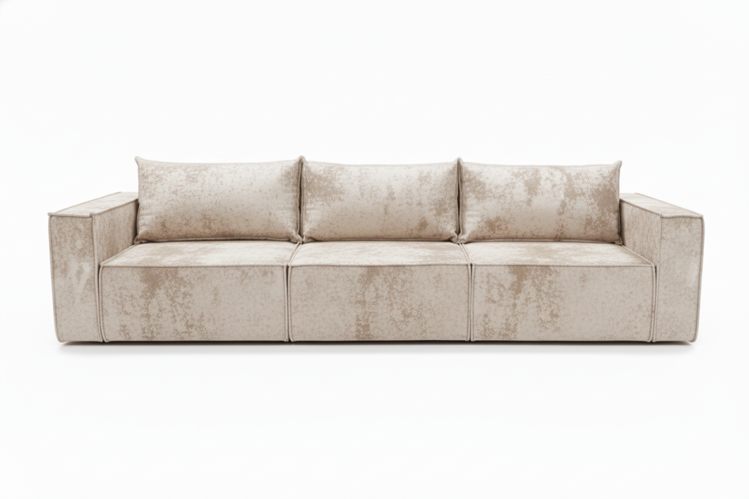 Диваны прямые, Диван-кровать Лофт 3-х модульный, плюш , с/м 145х266