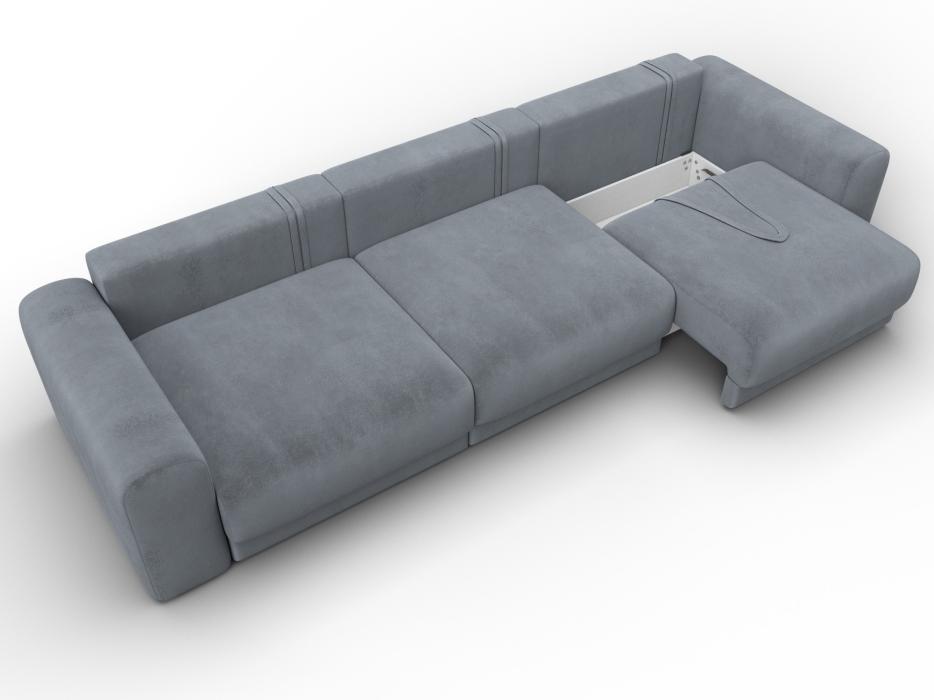 Диваны еврокнижки, Диван прямой Лига-056 НПБ Лонг, велюр TOWER