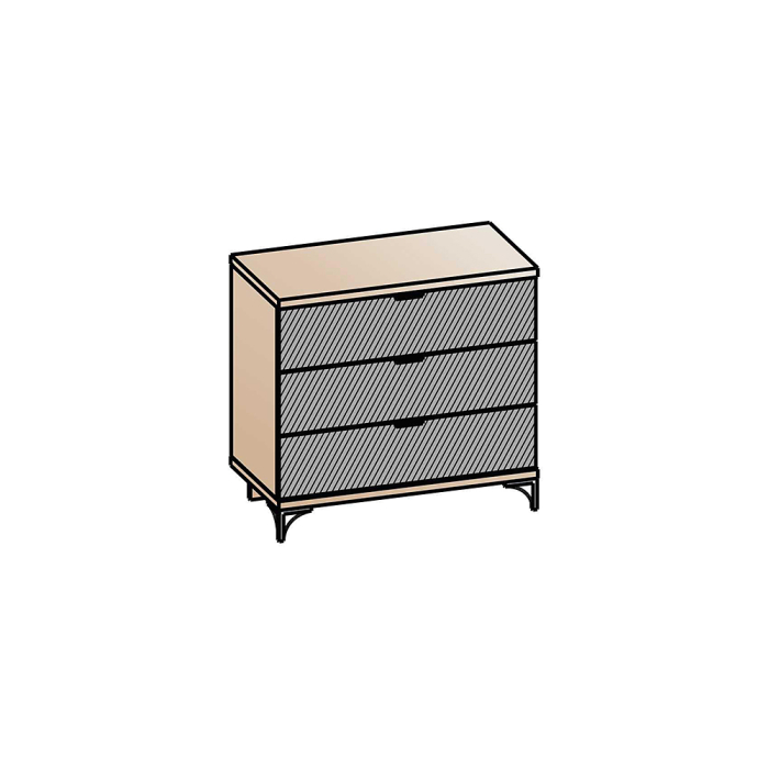 Комоды, Комод Шаде КМ-2901, черный ясень, санторини белый