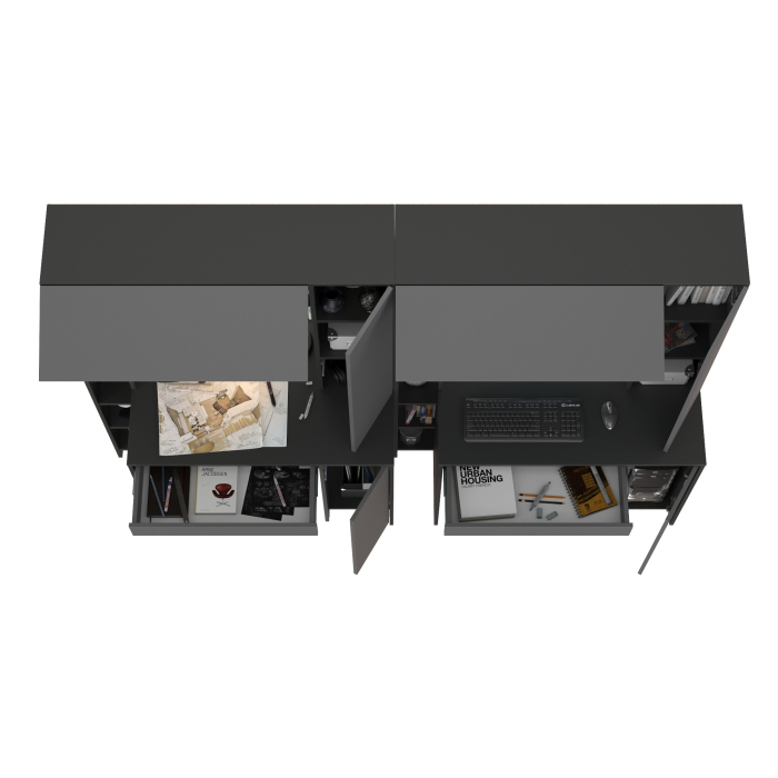 Прямые компьютерные столы, Два стола для домашнего офиса Mobi Комфорт 12.71