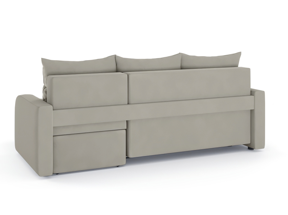 Диваны угловые в гостиную, Диван-кровать угловой Мини Люкс трехсекционная еврокнижка, велюр