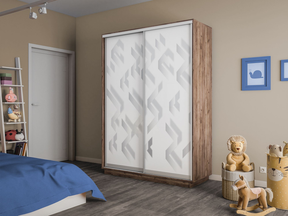 Шкафы-купе 2-х дверные, Шкаф-купе Экспресс 2-х дверный Фотопечать Ленты Стекла 160х60х240