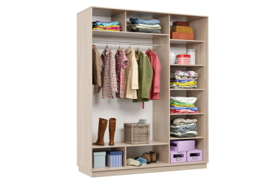 Шкаф-купе Премьер 22 (11ЗГ;11ЗГ;11ЗГ) фасады зеркало графит/трёхдверный/Профиль чёрный муар