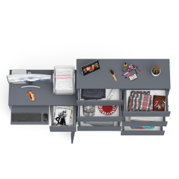 Комод большой МК1200 10-ть ящиков Мори и стол компьютерный МС-1 правый