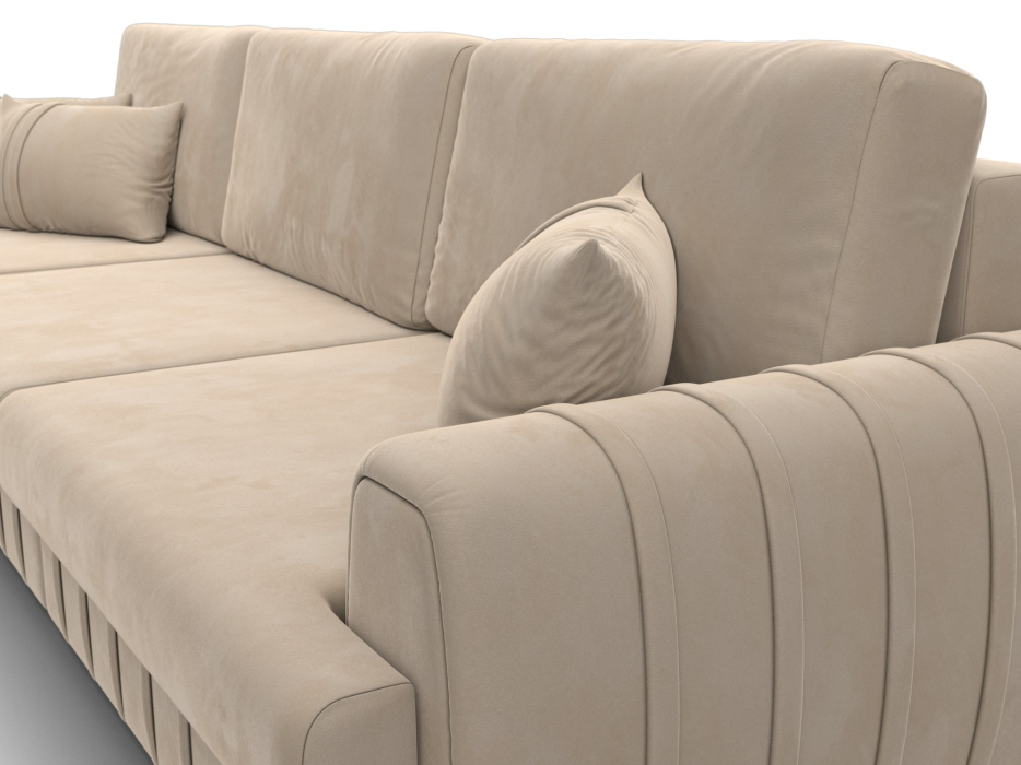 Диваны угловые в гостиную, Диван угловой Лига-057 НПБ Лонг угол левый, велюр SEVEN