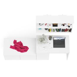 Тумба с дверками МА900 с компьютерным столом МС-6 левым и полкой 900