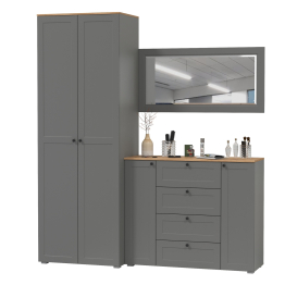 Комод с зеркалом и шкафом для прихожей Остин