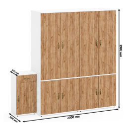 Два шкафа для прихожей офиса и тумба Лидер-8 3.15