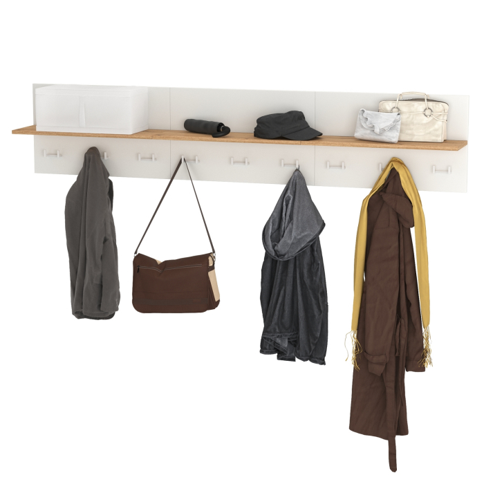 Настенные, Широкая вешалка для верхней одежды с полкой Октава.