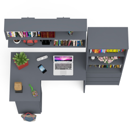 Уголок школьника Мори с угловым столом и полкой и стеллажом