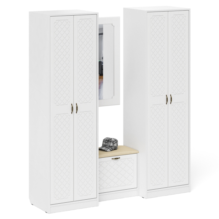 Прихожие, Прихожая П-6 компоновка № 8 МДФ фрезеровка ромб