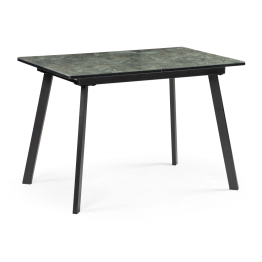 Стол стеклянный Агни 110 королевский мрамор/черный матовый 