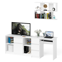 Тумба Мори МТВ1204.1 с компьютерным столом МС-6 левый и полкой 900