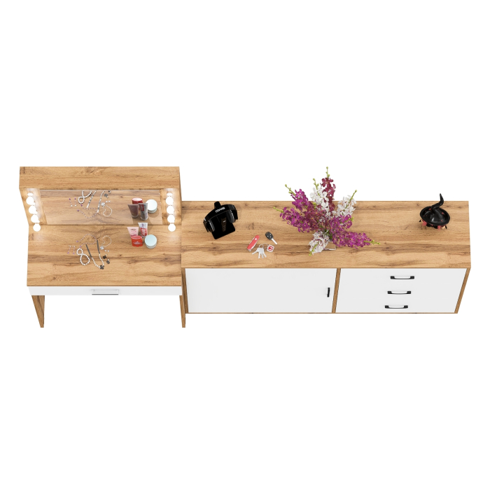 Туалетные столики, Комод ящики и дверка 122-1504 и туалетный столик с подсветкой СТ-4