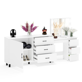 Столик косметический с подсветкой Сура и тумба-комод 122-1504