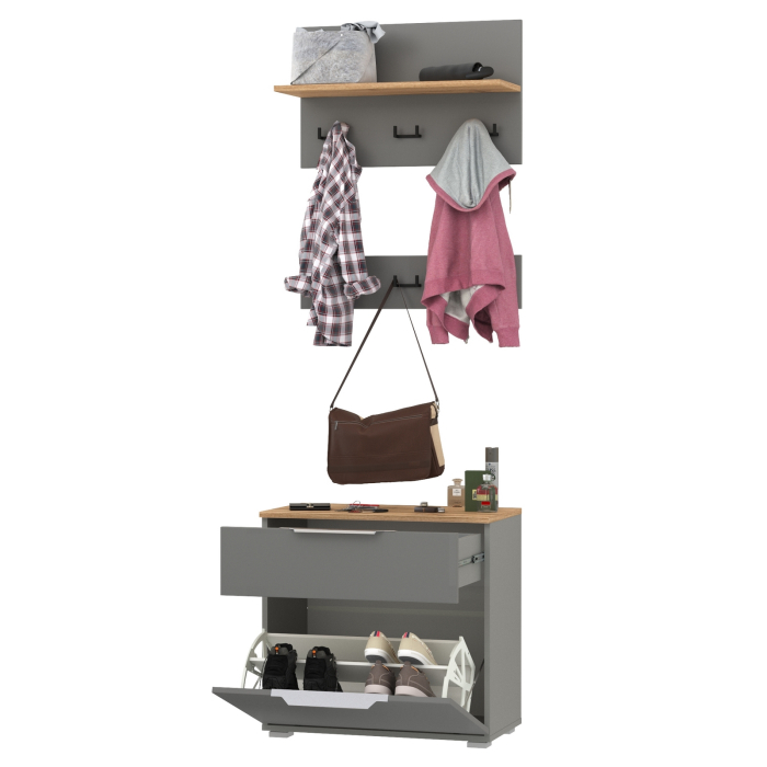Прихожие, Тумба для обуви с вешалкой и с вешалкой с полкой Октава