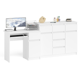 Тумба-комод с дверками и ящиками Мори МК1200.4 и стол компьютерный МС-1 правый