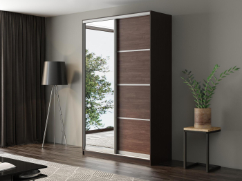 Шкаф-купе Айсберг 150 ВЕНГЕ (шамони темный/зеркало)