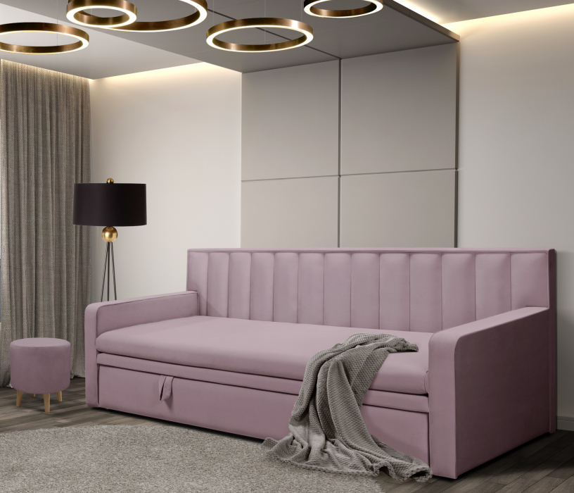 Мягкая кровать, Кровать тахта Манхэттен НПБ 1600, микровелюр