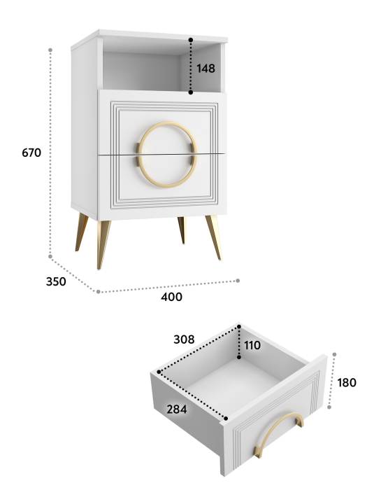 Прикроватные тумбы, Тумба прикроватная Оливия ОЛ-06