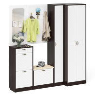 Прихожие, Полный набор мебели для прихожей П-6 компоновка № 31 МДФ фрезеровка ромб