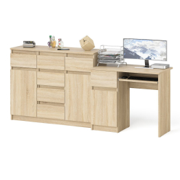 Комод-тумба Мори 1200.4 и левый компьютерный стол МС-1