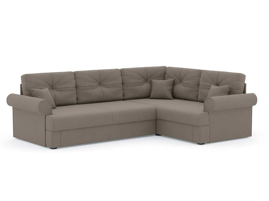 Диваны угловые в гостиную, Диван-кровать угловой Мирта дельфин, велюр