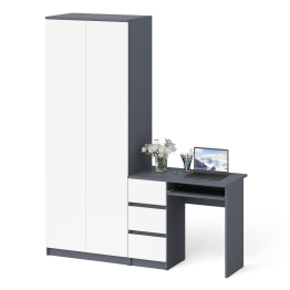 Шкаф две двери Мори МШ800.1 и компьютерный стол МС-6 ящики слева