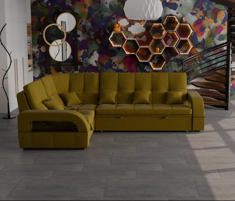 Диваны угловые в гостиную, Модульный диван Майами-3,микровелюр,антивандальная и водостойкая ткань,венеция