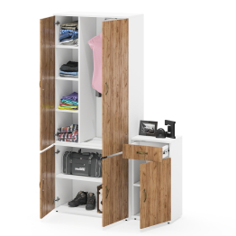 Широкий шкаф 20Б Лидер-8 и тумба с ящиком и дверкой