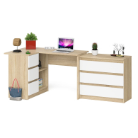 Домашние кабинеты, Компьютерный стол МС-16 левый с комодом на 800 3 ящика Мори