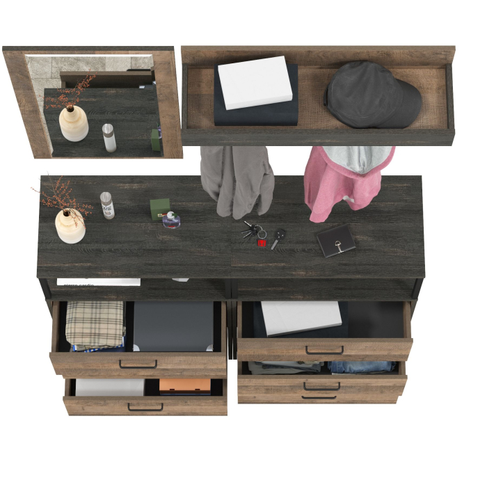 Прихожие, Вешалка для одежды с зеркалом для прихожей и два комода с нишей Трувор