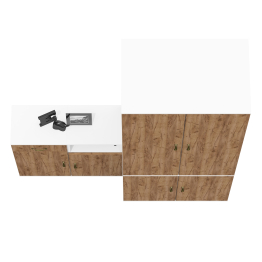 Платяной глубокий шкаф Лидер-8 19Б и две тумбочки 3.15 и 3.19