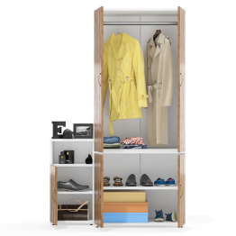 Шкаф глубокий с вешалкой и полкой и тумба с нишей 3.19 Лидер-8