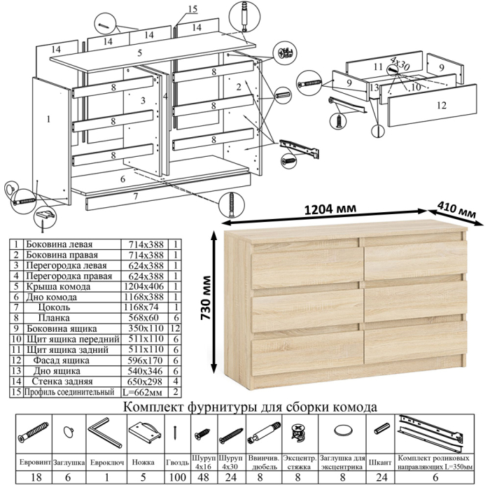 Домашние кабинеты, Широкий комод Мори МК1200.6 с письменным однотумбовым столом МС-1 правый и полкой на 900
