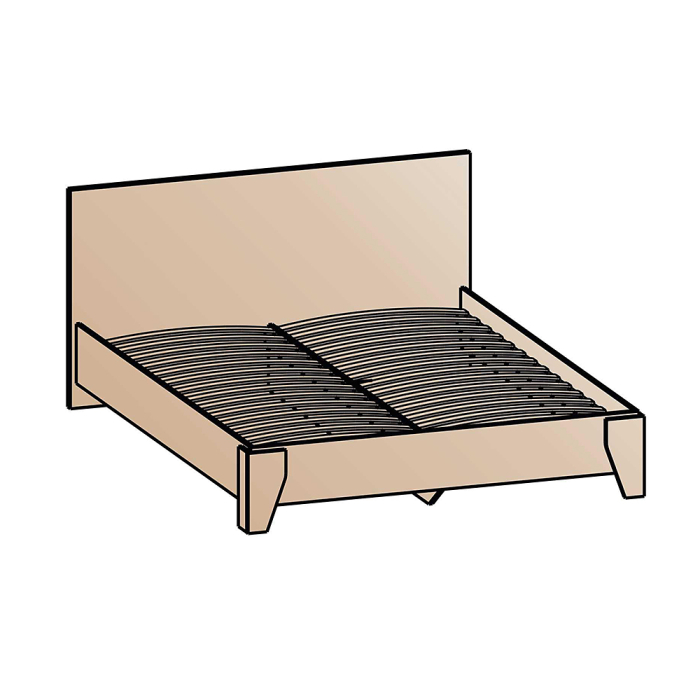 Кровати, Кровать 1,6 Шаде КР-291, черный ясень