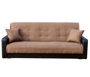 Диван-кровать книжка Лондон 120, рогожка/экокожа (Коричневый)