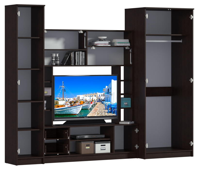 Стенки для гостиной, Марта СБ-2990 Стенка Венге/Дуб Паллада