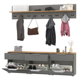 Набор из трёх обувниц и вешалок для оджеды с полкой Октава