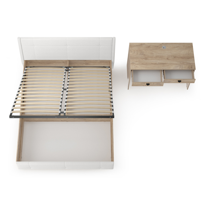 Спальные гарнитуры, Кровать Муссон 1600 с подъёмным основанием и туалетным столиком, 1600х2000 мм