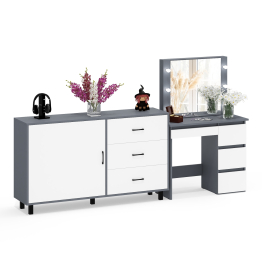 Столик косметический с подсветкой Сура и тумба-комод 122-1504