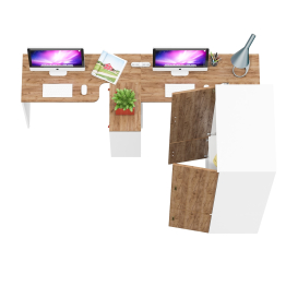 Место для хранения Лидер-8 19Б и два рабочих стола Лидер-8