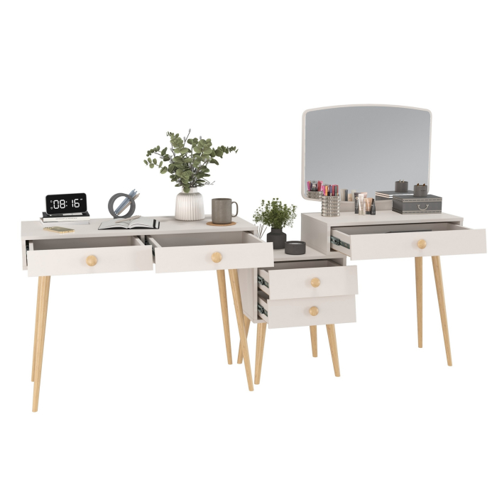 С зеркалом, Туалетный стол с зеркалом Афина и стол на ножках