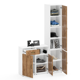 Пенал с дверками и полками и две тумбы 3.15 и 3.19 Лидер-8