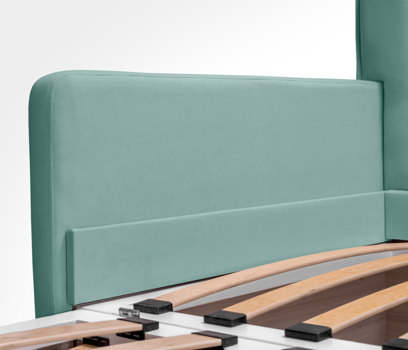 Мягкая кровать, Кровать Порше с дополнительным спальным местом и боковинами, микровелюр