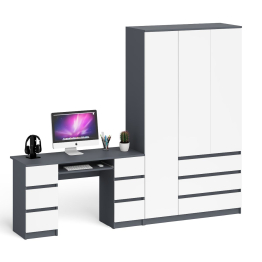 Стол компьютерный 2-х тумбовый со шкафом-комодом МШ1200 Мори