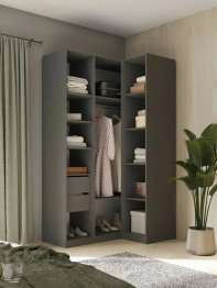 Угловой шкаф для одежды распашной с ящиками, София, 2200х900х1300мм