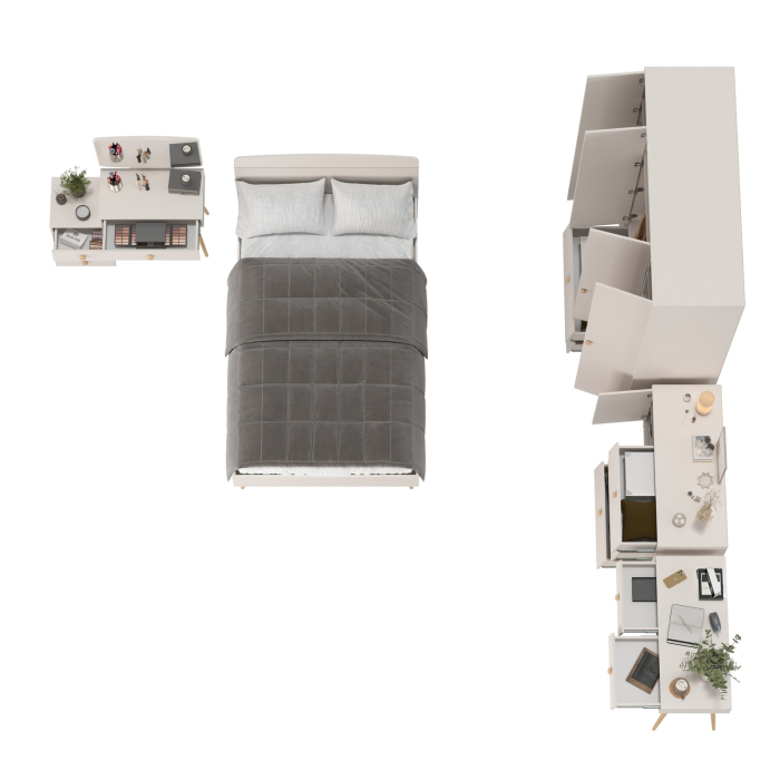 Спальные гарнитуры, Набор корпусной мебели в спальню Афина с кроватью 1200